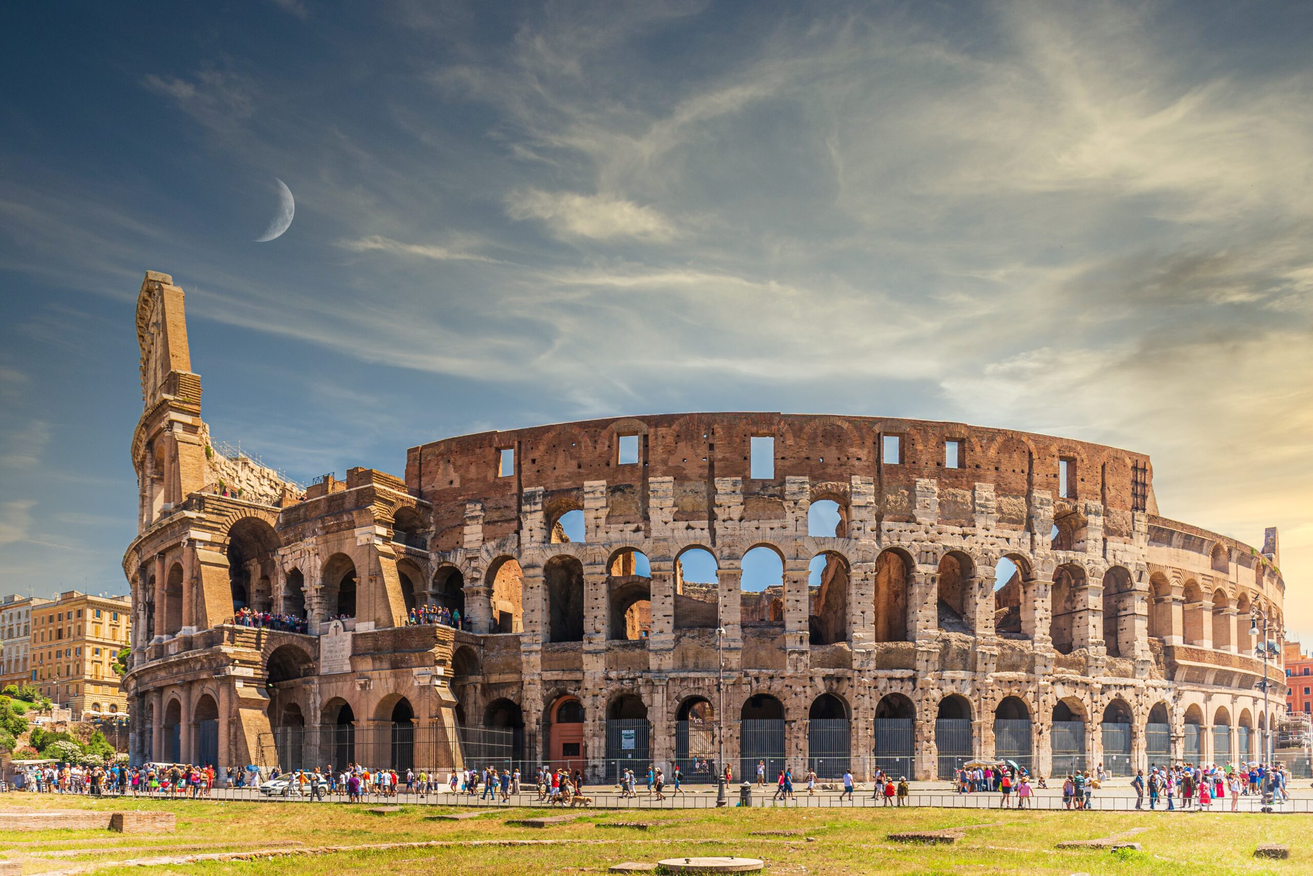 Breathtaking shot of the Colosseum amphitheatre located in Rome, Italy Breathtaking shot of the Colosseum amphitheatre located in Rome, Italy