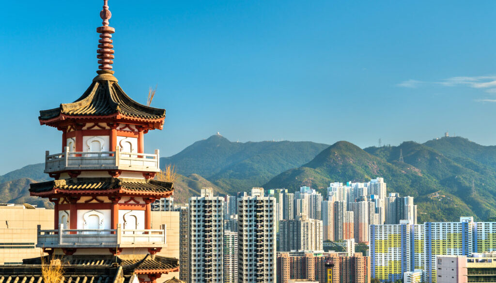 Pagoda at Po Fook Hill Columbarium in Hong Kong